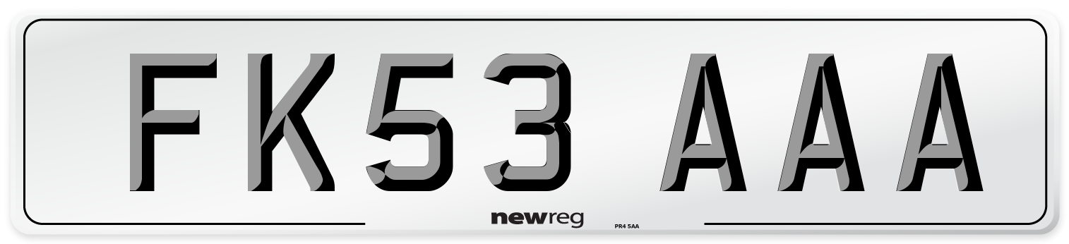 FK53 AAA Number Plate from New Reg